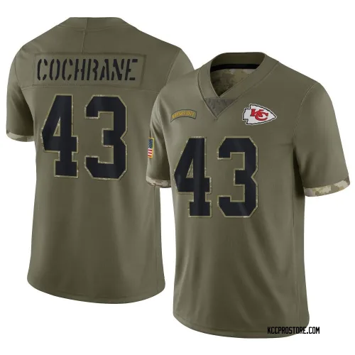 Kansas City Chiefs Men's Limited Olive 2022 Salute To Service Jersey (43 Jack Cochrane)