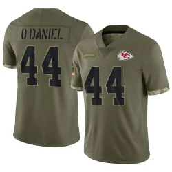 Kansas City Chiefs Men's Limited Olive 2022 Salute To Service Jersey (44 Dorian O'Daniel)
