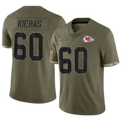 Kansas City Chiefs Men's Limited Olive 2022 Salute To Service Jersey (60 Tautvydas Kieras)
