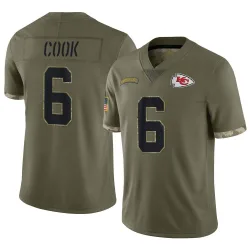 Kansas City Chiefs Men's Limited Olive 2022 Salute To Service Jersey (6 Bryan Cook)