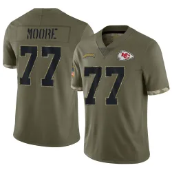Kansas City Chiefs Men's Limited Olive 2022 Salute To Service Jersey (77 Jaylon Moore)