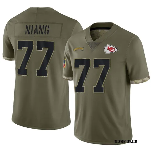 Kansas City Chiefs Men's Limited Olive 2022 Salute To Service Jersey (77 Lucas Niang)