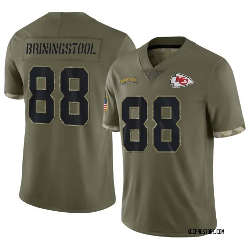 Kansas City Chiefs Men's Limited Olive 2022 Salute To Service Jersey (88 Jake Briningstool)