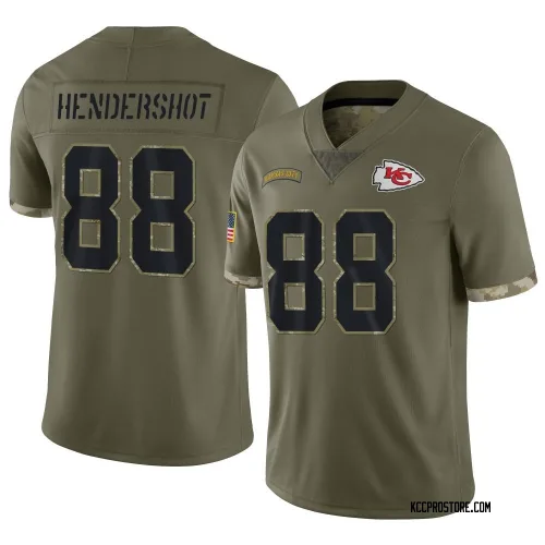 Kansas City Chiefs Men's Limited Olive 2022 Salute To Service Jersey (88 Peyton Hendershot)