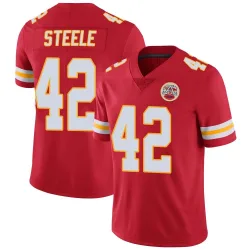 Kansas City Chiefs Men's Limited Red Team Color Vapor Untouchable Jersey (42 Carson Steele)