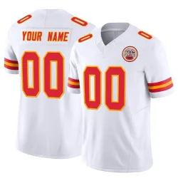 Kansas City Chiefs Men's Limited White Vapor F.U.S.E. Jersey (00 Custom)