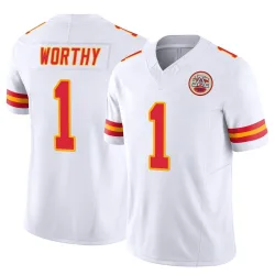 Kansas City Chiefs Men's Limited White Vapor F.U.S.E. Jersey (1 Xavier Worthy)