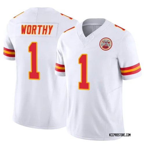 Kansas City Chiefs Men's Limited White Vapor F.U.S.E. Jersey (1 Xavier Worthy)