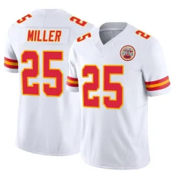 Kansas City Chiefs Men's Limited White Vapor F.U.S.E. Jersey (25 Glendon Miller)