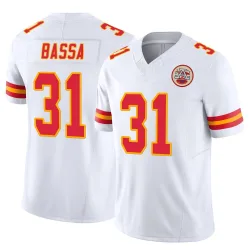 Kansas City Chiefs Men's Limited White Vapor F.U.S.E. Jersey (31 Jeffrey Bassa)