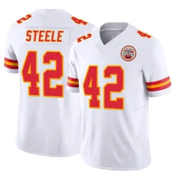 Kansas City Chiefs Men's Limited White Vapor F.U.S.E. Jersey (42 Carson Steele)