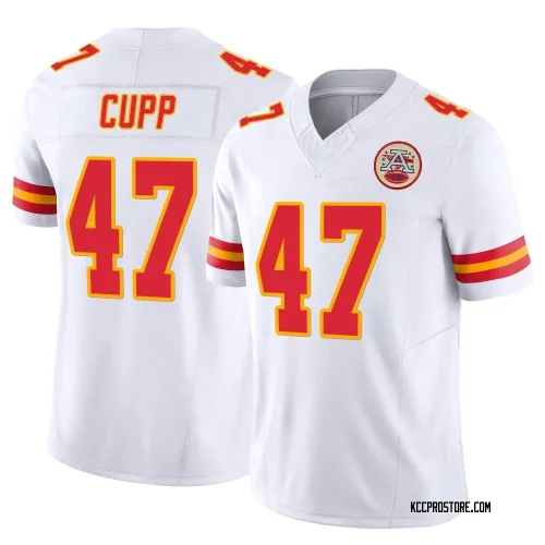 Kansas City Chiefs Men's Limited White Vapor F.U.S.E. Jersey (47 Baylor Cupp)