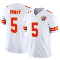 Kansas City Chiefs Men's Limited White Vapor F.U.S.E. Jersey (5 Hollywood Brown)