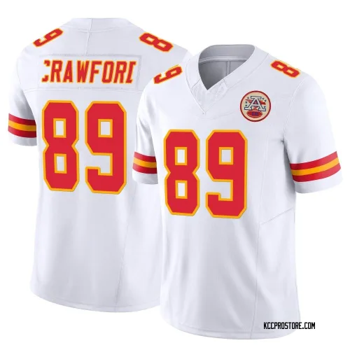 Kansas City Chiefs Men's Limited White Vapor F.U.S.E. Jersey (89 Kekoa Crawford)