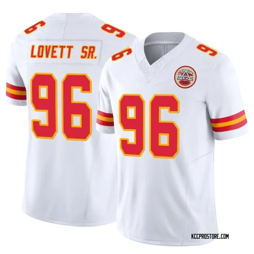 Kansas City Chiefs Men's Limited White Vapor F.U.S.E. Jersey (96 Fabien Lovett Sr.)