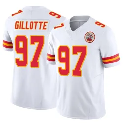 Kansas City Chiefs Men's Limited White Vapor F.U.S.E. Jersey (97 Ashton Gillotte)
