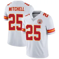 Kansas City Chiefs Men's Limited White Vapor Untouchable Jersey (25 Elijah Mitchell)