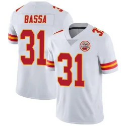 Kansas City Chiefs Men's Limited White Vapor Untouchable Jersey (31 Jeffrey Bassa)