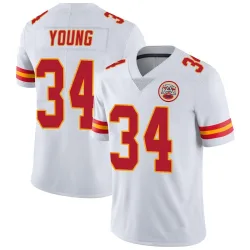 Kansas City Chiefs Men's Limited White Vapor Untouchable Jersey (34 Elijah Young)