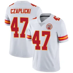 Kansas City Chiefs Men's Limited White Vapor Untouchable Jersey (47 Eddie Czaplicki)