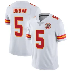 Kansas City Chiefs Men's Limited White Vapor Untouchable Jersey (5 Hollywood Brown)