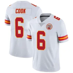 Kansas City Chiefs Men's Limited White Vapor Untouchable Jersey (6 Bryan Cook)
