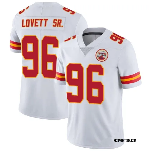 Kansas City Chiefs Men's Limited White Vapor Untouchable Jersey (96 Fabien Lovett Sr.)