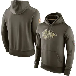 Kansas City Chiefs Men's Olive Salute to Service KO Performance Hoodie