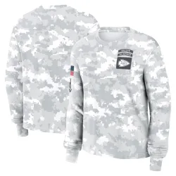 Kansas City Chiefs Women's Arctic Camo 2024 Salute To Service Long Sleeve T-Shirt