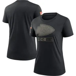 Kansas City Chiefs Women's Black 2020 Salute To Service Performance T-Shirt