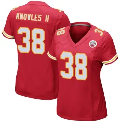 Kansas City Chiefs Women's Game Red Team Color Jersey (38 Kevin Knowles II)