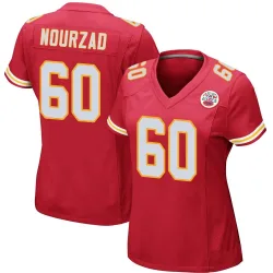 Kansas City Chiefs Women's Game Red Team Color Jersey (60 Hunter Nourzad)