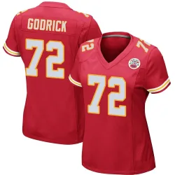 Kansas City Chiefs Women's Game Red Team Color Jersey (72 Chukwuebuka Godrick)