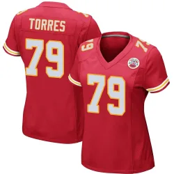 Kansas City Chiefs Women's Game Red Team Color Jersey (79 Nick Torres)
