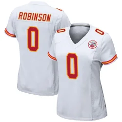 Kansas City Chiefs Women's Game White Jersey (0 Janarius Robinson)