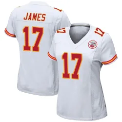 Kansas City Chiefs Women's Game White Jersey (17 Richie James)