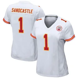 Kansas City Chiefs Women's Game White Jersey (1 Leon Sandcastle)