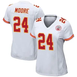 Kansas City Chiefs Women's Game White Jersey (24 Skyy Moore)