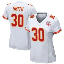 Kansas City Chiefs Women's Game White Jersey (30 Brashard Smith)