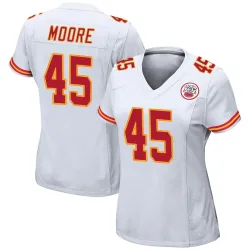 Kansas City Chiefs Women's Game White Jersey (45 Isaiah Moore)
