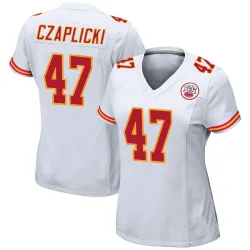 Kansas City Chiefs Women's Game White Jersey (47 Eddie Czaplicki)
