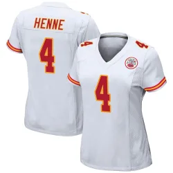 Kansas City Chiefs Women's Game White Jersey (4 Chad Henne)