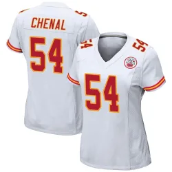 Kansas City Chiefs Women's Game White Jersey (54 Leo Chenal)