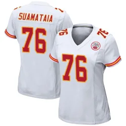 Kansas City Chiefs Women's Game White Jersey (76 Kingsley Suamataia)