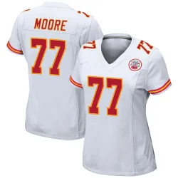 Kansas City Chiefs Women's Game White Jersey (77 Jaylon Moore)
