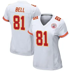 Kansas City Chiefs Women's Game White Jersey (81 Blake Bell)