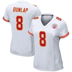 Kansas City Chiefs Women's Game White Jersey (8 Carlos Dunlap)