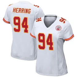 Kansas City Chiefs Women's Game White Jersey (94 Malik Herring)