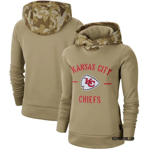 Kansas City Chiefs Women's Khaki 2019 Salute to Service Therma Pullover ...