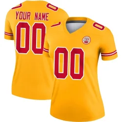 Kansas City Chiefs Women's Legend Gold Inverted Jersey (00 Custom)
